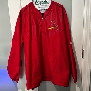 St. Louis Cardinals 1/4 Zip Rain Jacket windbreaker Size XL EXCELLENT